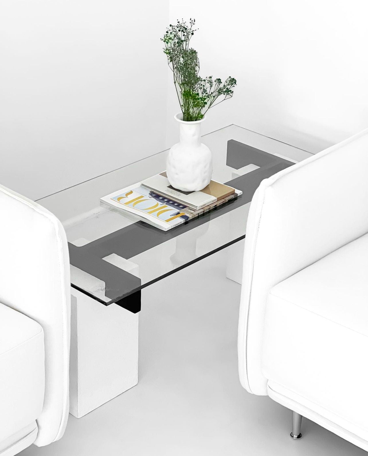 Artistic Minimal Glass Side Table